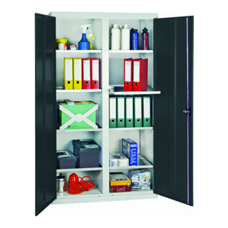 Stumpf Armoire environnementale et armoire à substances dangereuses 2 compartiments 180 × 100 × 50 cm gris clair/jaune signal