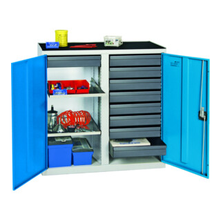 Stumpf Armoire environnementale métallique Armoire à produits dangereux 2 compartiments 180 × 100 × 50 cm gris clair