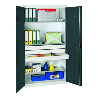 Stumpf Armoire métallique environnementale et armoire à produits dangereux 90 × 50 × 50 cm gris clair bleu gentiane