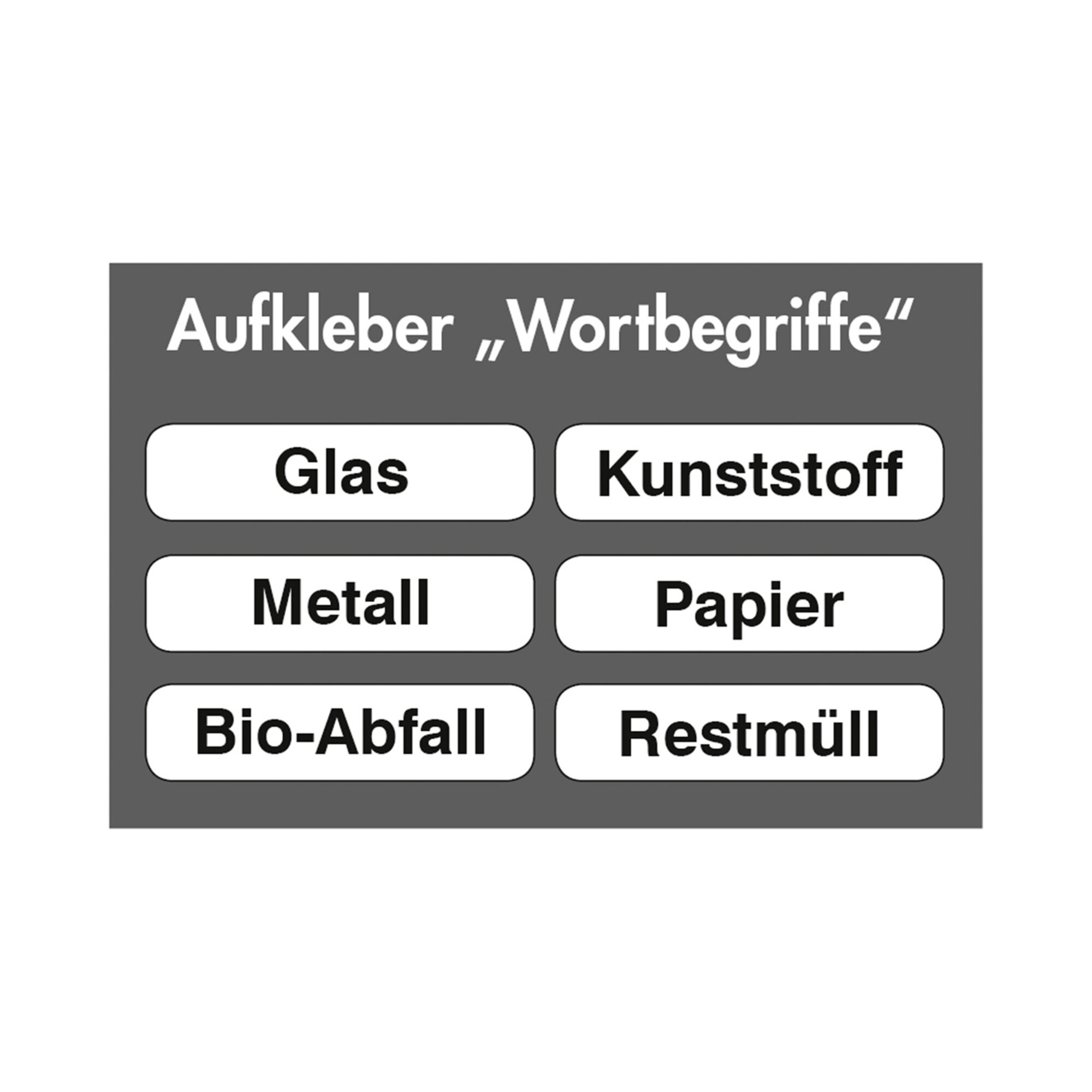 Stumpf Aufkleber Wortbegriffe, 6 Stück ; Stumpf Metall