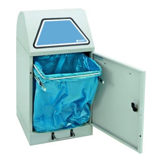Stumpf Bac à déchets en métal 45 litres gris clair avec pédale