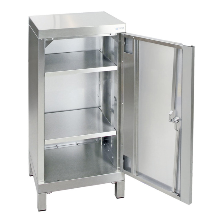 Stumpf Edelstahl-Aufbewahrungsschrank Cabinox, 1000x450x400mm, 2 Fachböden, Sockelfüße