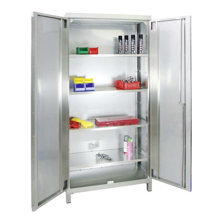 Stumpf Edelstahl-Aufbewahrungsschrank Cabinox, 1900x900x400mm, 4 Fachböden, Sockelfüße