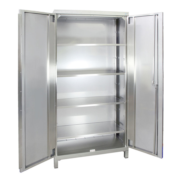 Stumpf Edelstahl-Aufbewahrungsschrank Cabinox, 1900x900x400mm, 4 Fachböden, Sockelfüße
