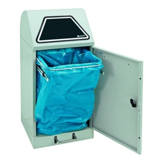 Stumpf Métal Bac à déchets 60 litres gris clair à pédale extensible