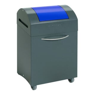 Stumpf Métal Collecteur de déchets 45 litres anthracite avec couvercle à battant bleu gentiane