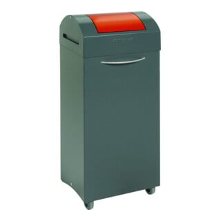 Stumpf Métal Collecteur de déchets 75 litres anthracite avec couvercle battant rouge feu