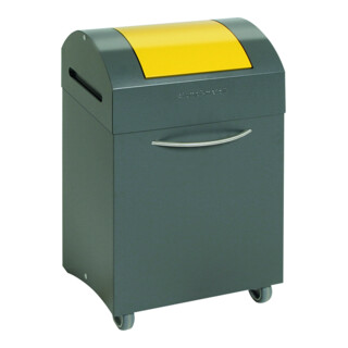 Stumpf Métal Collecteur de déchets avec roulettes avant 45 litres anthracite jaune