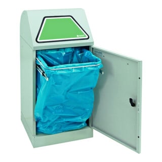 Stumpf Métal Conteneur à déchets 60 litres gris clair avec support de sacs extensible