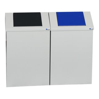 Stumpf Metall Abfallsammler 2er-Set mit Schwingdeckel 45 l