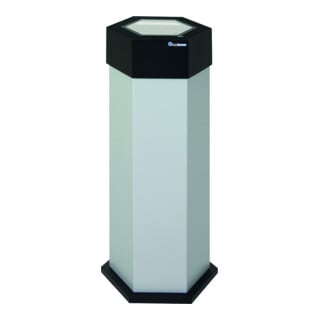 Stumpf Metall Abfallsammler retro-modern sechseckig 45 Liter Edelstahlklappe