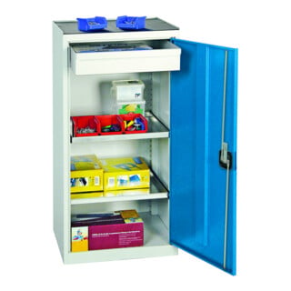 Stumpf Metall Armoire à outils Hauteur 100 cm 1 fond de bac 2 tiroirs gris clair