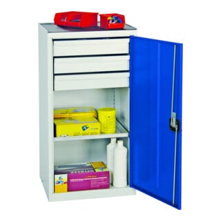 Stumpf Metall Armoire à outils Hauteur 100 cm 1 fond de bac 2 tiroirs gris clair