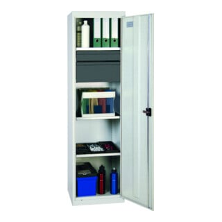 Stumpf Metall Armoire à tiroirs 150 cm 18 tiroirs gris clair/bleu