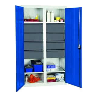 Stumpf Metall Armoire à tiroirs 50 cm 6 tiroirs 75 kg glissières télescopiques gris clair gris anthracite