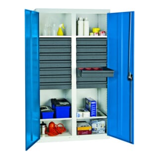 Stumpf Metall Armoire à tiroirs 50 cm 8 tiroirs 75 kg gris clair gris anthracite