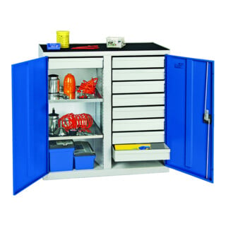 Stumpf Metall Armoire à tiroirs 50 cm 8 tiroirs gris clair gris anthracite