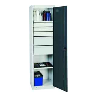 Stumpf Metall Armoire à tiroirs hauteur 180 cm 26 tiroirs gris clair gris anthracite