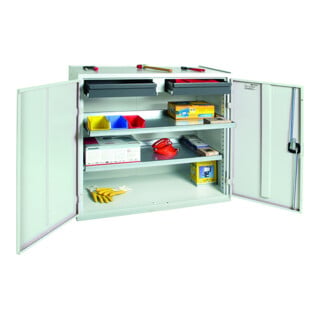 Stumpf Metall Armoire à tiroirs hauteur 180 cm 34 tiroirs gris clair bleu clair