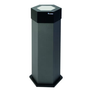 Stumpf Metall Collecteur de déchets Sixco 1 hexagonal 45 litres avec clapet en acier inoxydable