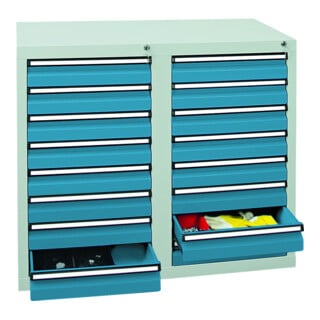 Stumpf Metall Garderobenschrank 180 cm zwei Abteile lichtgrau