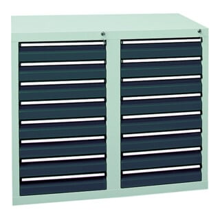 Stumpf Metall Garderobenschrank Höhe 180 cm 1 Fachboden lichtgrau enzianblau