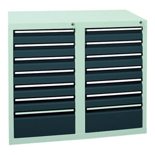 Stumpf Metall Garderobenschrank Höhe 180 cm zwei Abteile lichtgrau enzianblau