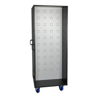 Stumpf Metall Lochplatten-Schrank fahrbar beidseitig nutzbar