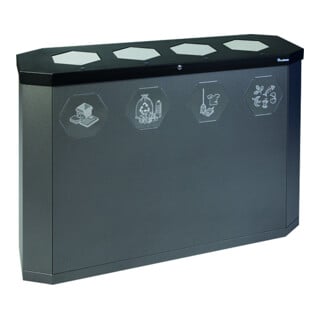 Stumpf Metall Recycling-Station 4fach 4 x 45 Liter eisenglimmer Edelstahlklappen