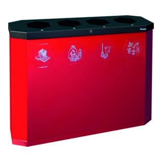 Stumpf Metall Recycling-Station 4fach 4 x 45 Liter ultramarinblau-metallic
