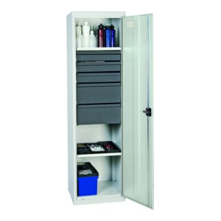 Stumpf Metall Schubladenschrank 150cm 21 Schubladen 75kg lichtgrau/blau
