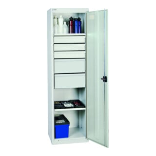 Stumpf Metall Schubladenschrank 180 cm 30 Schubladen lichtgrau lichtblau