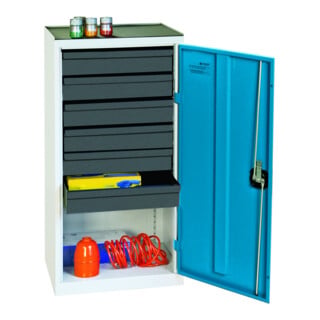 Stumpf Metall Umweltschrank 180 x 100 x 50 cm 4 Wannen lichtgrau/signalgelb