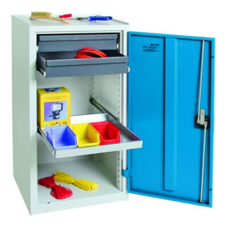 Stumpf Metall Umweltschrank Gefahrstoffschrank 90 x 100 x 50 cm lichtgrau enzianblau