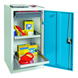 Stumpf Metall Umweltschrank Gefahrstoffschrank 90 x 100 x 50 cm lichtgrau signalgelb
