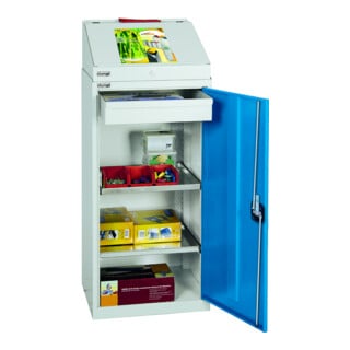 Stumpf Metall Umweltschrank Säule 180 x 50 x 50 cm 4 Wannen lichtgrau