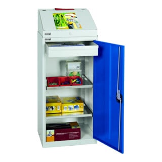 Stumpf Metall Umweltschrank Säule 180 x 50 x 50 cm lichtgrau lichtblau
