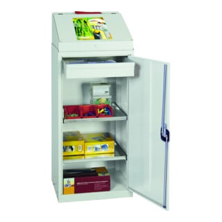 Stumpf Metall Umweltschrank Säule 180 x 50 x 50 cm lichtgrau signalgelb