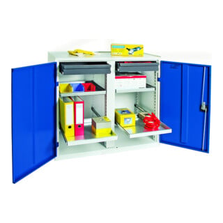 Stumpf Metall Umweltschrank und Gefahrstoffschrank 180 x 100 x 50 cm lichtgrau enzianblau
