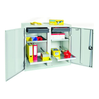 Stumpf Metall Umweltschrank und Gefahrstoffschrank 180 x 100 x 50 cm lichtgrau signalgelb