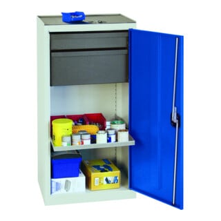 Stumpf Metall Umweltschrank und Gefahrstoffschrank 90 x 100 x 50 cm lichtgrau enzianblau