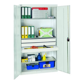 Stumpf Metall Umweltschrank und Gefahrstoffschrank 90 x 50 x 50 cm lichtgrau signalgelb