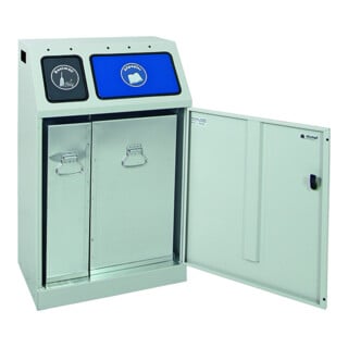 Stumpf Metall Werkzeugschrank 100 cm 2 Schubladen 2 Großraumschubladen lichtgrau