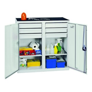 Stumpf Metall Werkzeugschrank Höhe 180 cm 8 Schubladen lichtgrau/lichtblau