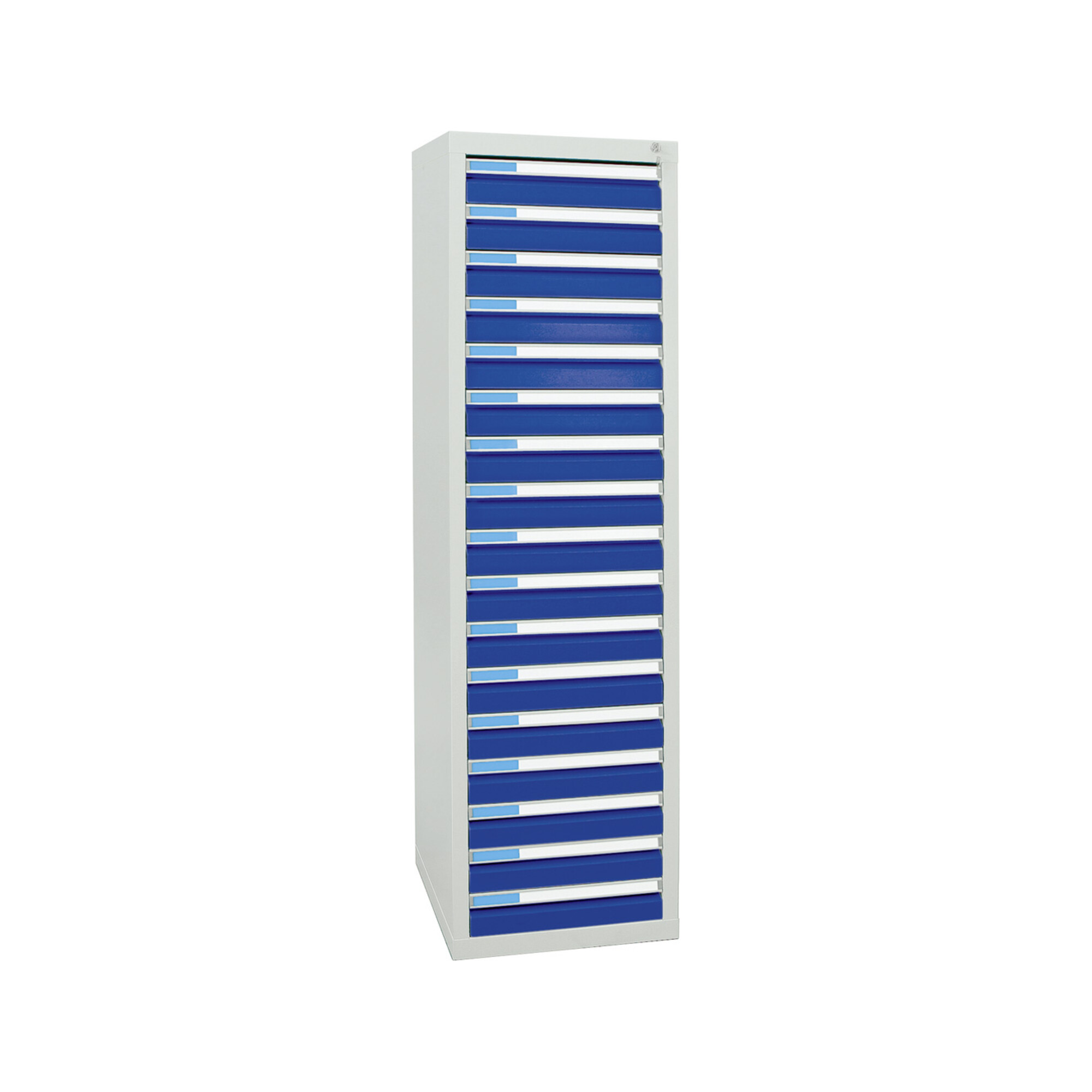 Stumpf Schubladenschrank Serie ESTA, 17 Schubladen enzianblau (17x100mm) ; Stumpf Metall