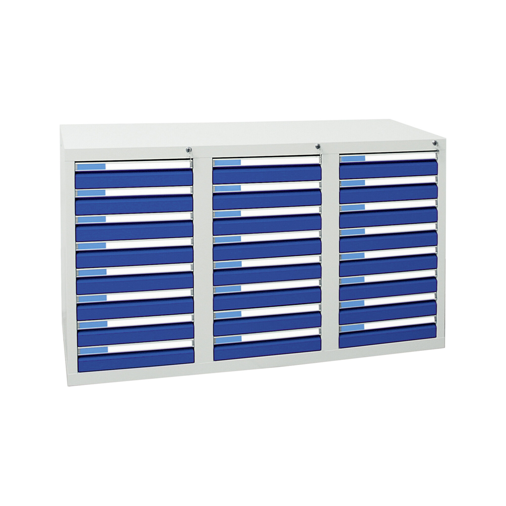 Stumpf Schubladenschrank Serie ESTA, 24 Schubladen enzianblau (24x100mm) ; Stumpf Metall