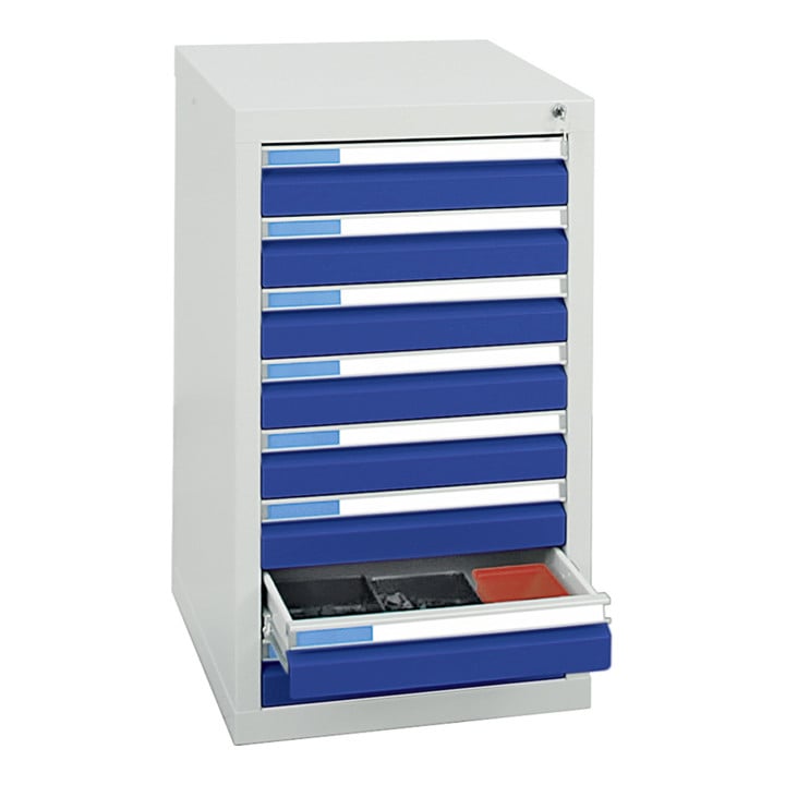 Stumpf Schubladenschrank Serie ESTA, 8 Schubladen enzianblau (8x100mm)