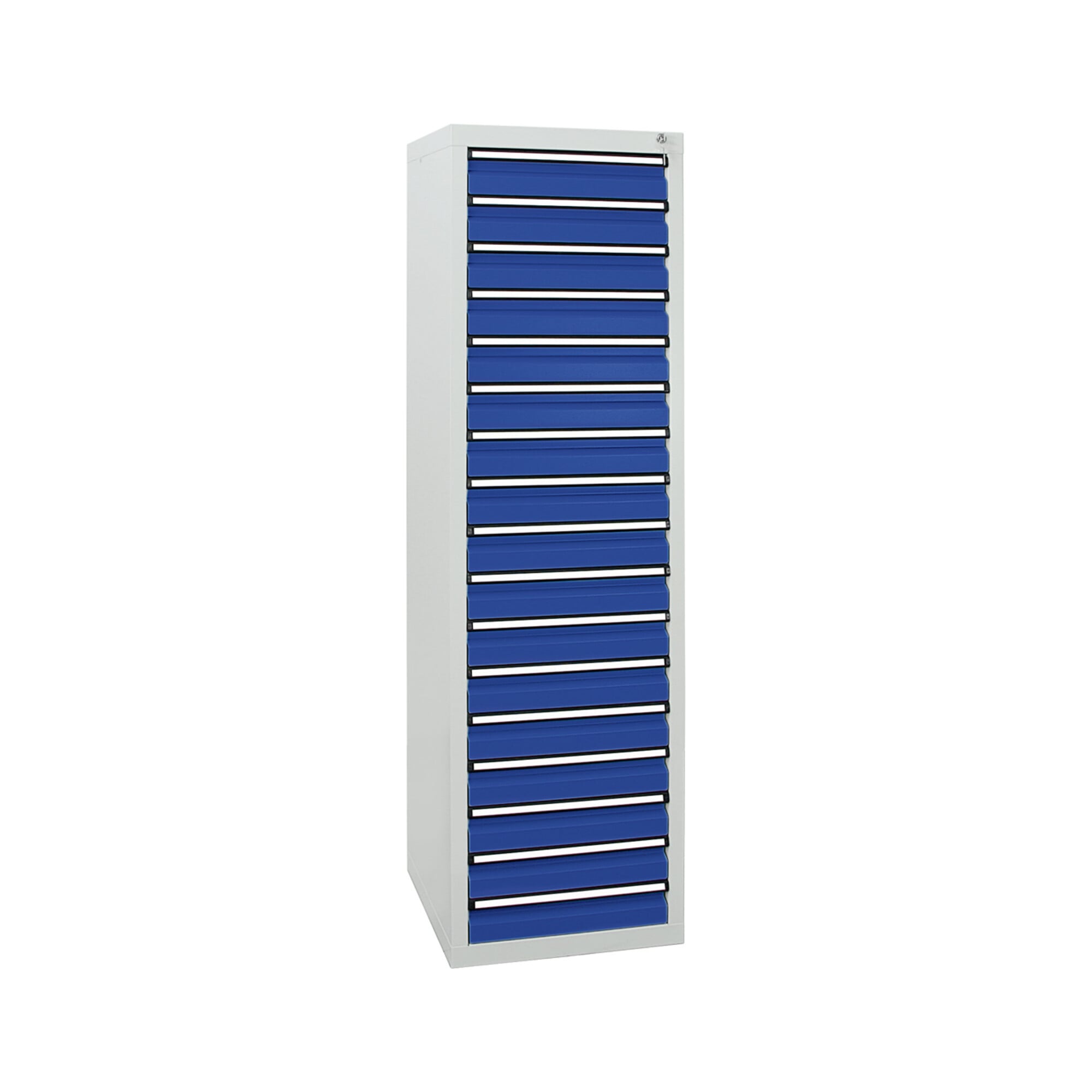 Stumpf Schubladenschrank Serie STS 410, 17 Schubladen enzianblau (17x100mm) ; Stumpf Metall