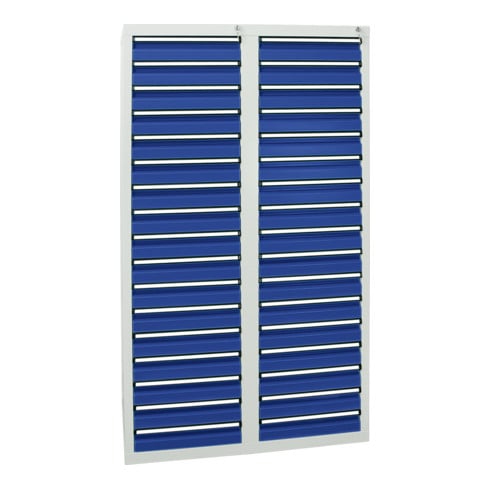 Stumpf Schubladenschrank Serie STS 410, 34 Schubladen enzianblau (34x100mm)