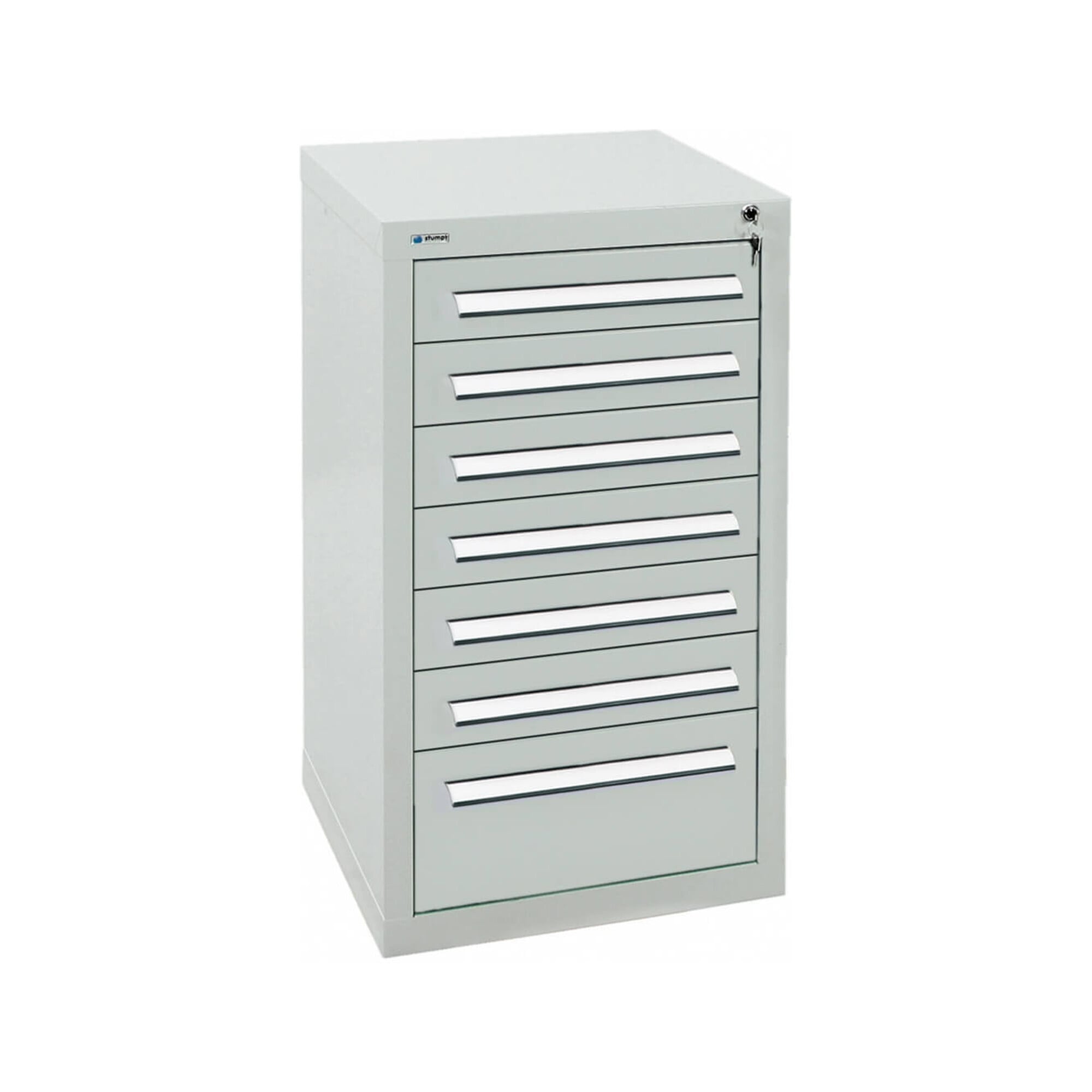 Stumpf Schubladenschrank Serie T-100/35-1, 7 Schubladen lichtgrau (6x100, 1x200mm) ; Stumpf Metall